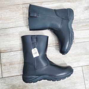 NWT L.L. Bean Black Shearling Lined Leather Boots